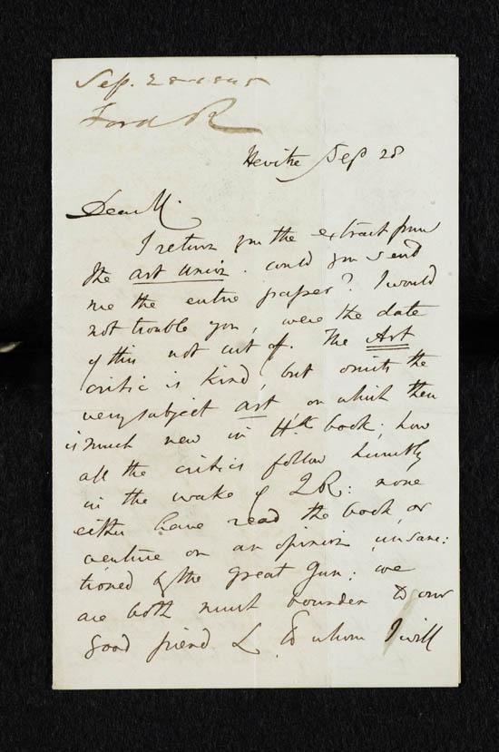 Letter of Richard Ford to John Murray, 28 September 1845 - MS.42225