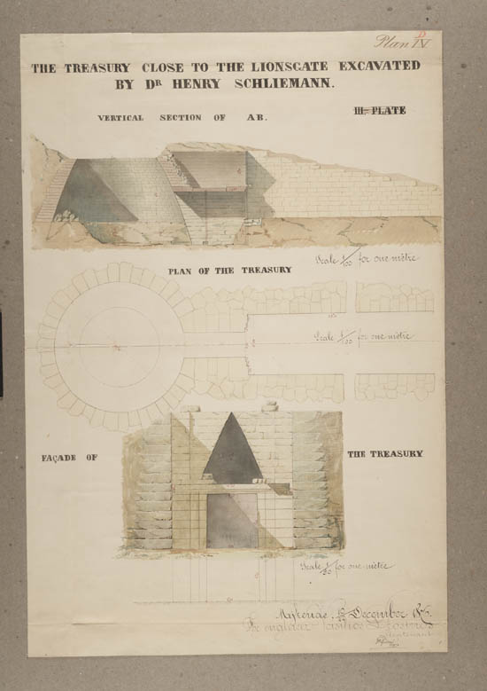 Plans of excavations made by Dr. Heinrich Schliemann c.1876 - Acc.12973/14