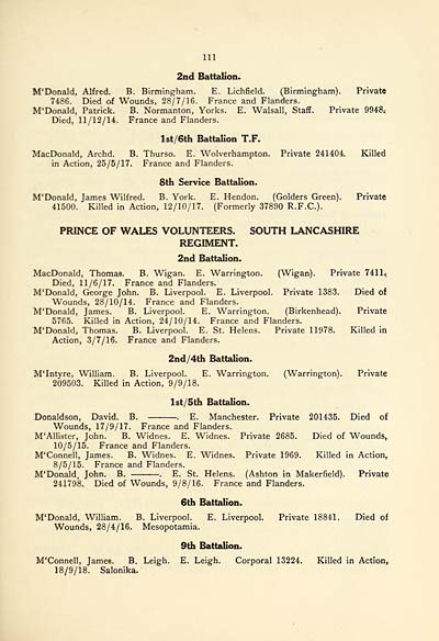 (115) Page 111 - Prince of Wales Volunteers. South Lancashire Regiment