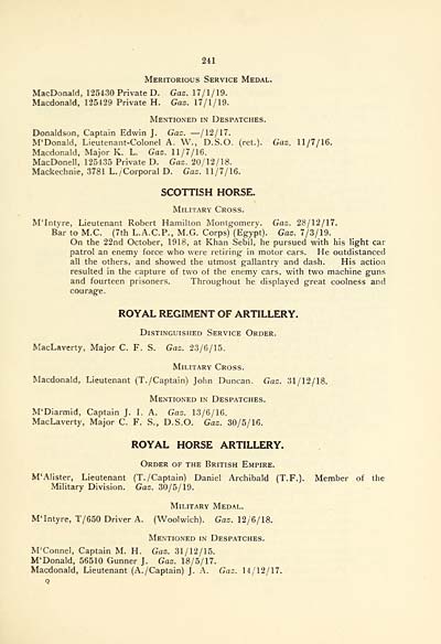 (245) Page 241 - Scottish Horse -- Royal Regiment of Artillery (Royal Horse Artillery, Royal Field Artillery)