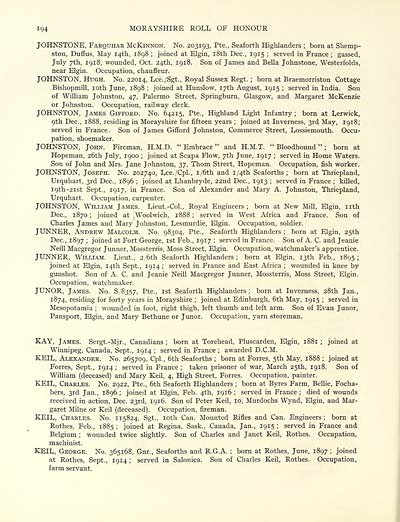 (222) Page 194 - Places > Morayshire roll of honour - Rolls of honour ...