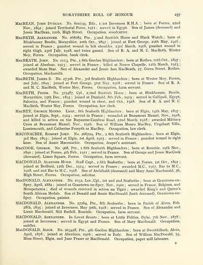 285 Page 257 Places Morayshire roll of honour Rolls of