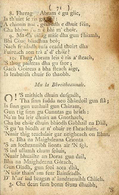 79 Page 71 Books And Other Items Printed In Gaelic From 1631 To 1800 Comh Chruinneachidh Orannaigh Gaedhealach Agus Bearla Rare Items In Gaelic National Library Of Scotland