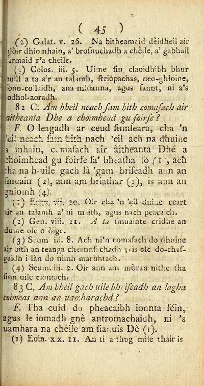 47 Page 45 Books And Other Items Printed In Gaelic From 1801 To 1840 Leabhar Aithghearr A Cheasnachaidh A Shonruich Ard Sheanadh Eaglais Na H Alba Gu Bhi Na Sheoladh Ceasnachaidh