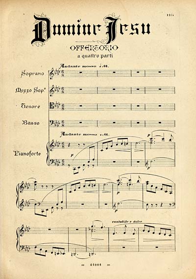 (127) Page 113 - No. 3. Domine Jesu -- Offertorio a 4 voci: Soprano, Mezzo-Soprano, Tenore e Basso