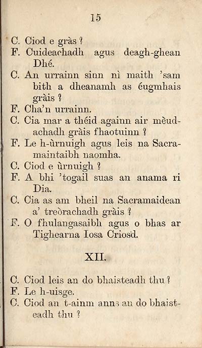 19 Page 15 Books And Other Items Printed In Gaelic From 1841 To 1870 Leabhar Cheist Gu Bhi Air Ionnsachadh Roimhe Leabhar Cheist Na H Eaglaise Rare Items In Gaelic National Library Of Scotland