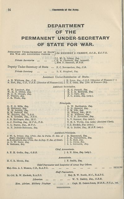 54 Army Lists Monthly Army Lists 1937 1940 November 1937 British Military Lists National Library Of Scotland