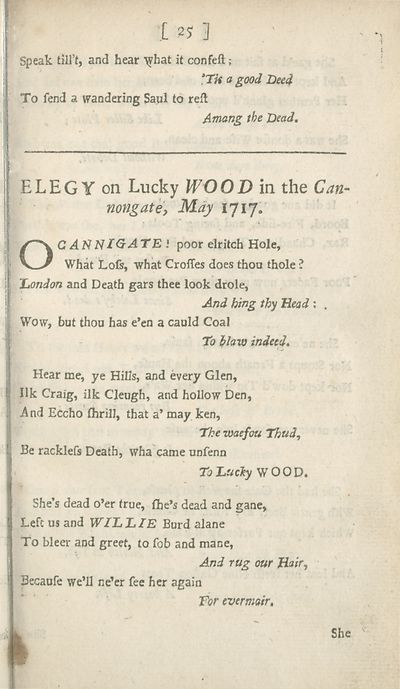 (53) Page 25 - Elegy on Lucky Wood in the Cannongate, May 1717