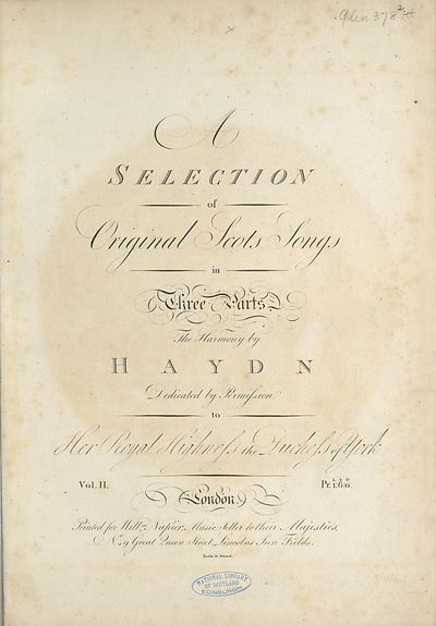 (9) Title page - Selection of original Scots songs