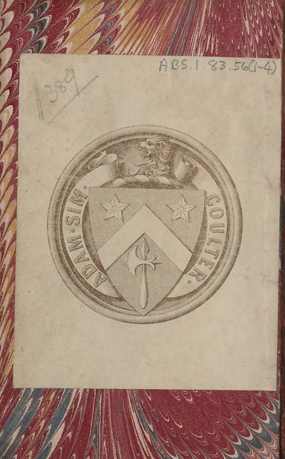 (2) Inside front cover, bookplate - 