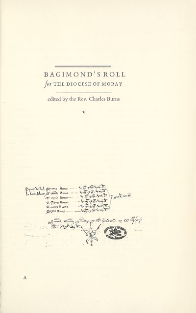 (26) [Page 1] - Bagimond's roll for the Diocese of Moray