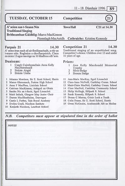 91 Royal National Mod Programmes And Fringe Events Royal National Mod Programmes Mod Mod Naiseanta Rioghail 93rd 1996 An Comunn Gaidhealach National Library Of Scotland