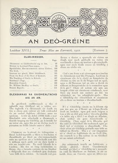 (105) Earrann 7, Treas Mìos an Earraich, 1922 - 