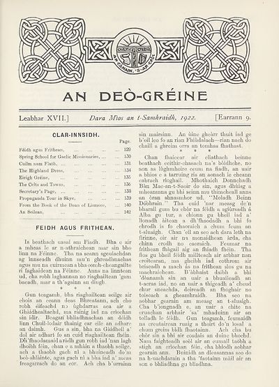 (137) Earrann 9, Dara Mìos an t-Samhraidh, 1922 - 