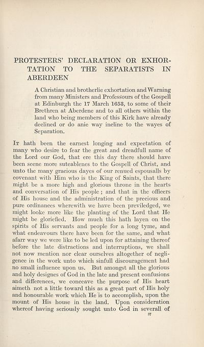 (66) Page 37 - Protestors declaration or exhortation to the Separatists in Aberdeen