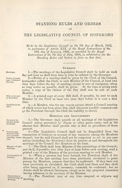(530) [Page 450] - Standing rules and orders of the Legislative Council of Hongkong