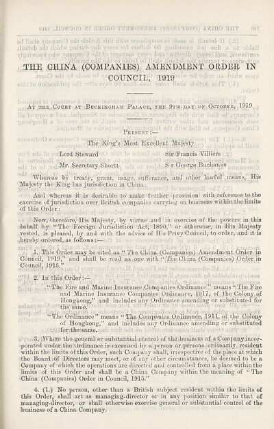 (197) [Page 145] - China (Companies) Amendment Order in Council, 1919