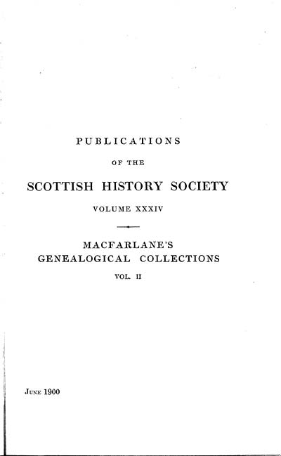 (1) Volume 2, Page i - Macfarlane's genealogical collections