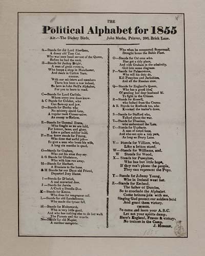 (1) Political alphabet for 1855
