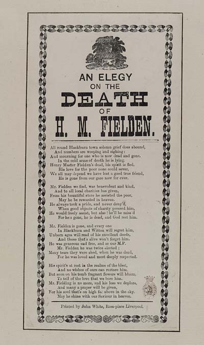 (3) Elegy on the death of H M Fielden