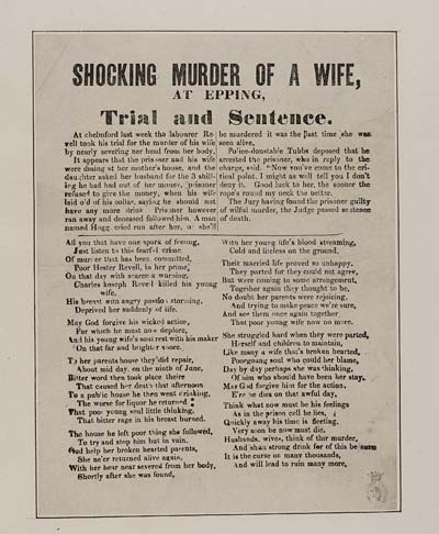 (6) Shocking murder of a wife, at Epping