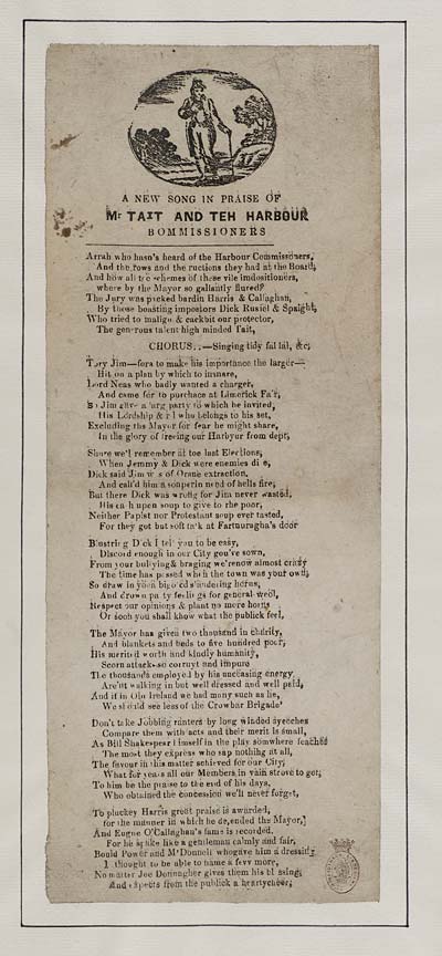 (6) New song in praise of Mr Tait and teh [sic] harbour bommissioners [sic]