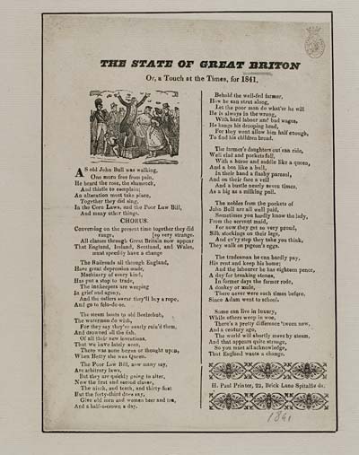 (9) State of Great Briton [sic] or, a touch on the times, for 1841