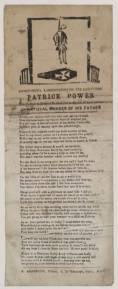 (16) Sorrowful [sic] lamentation on the execution [of] Patrick Power