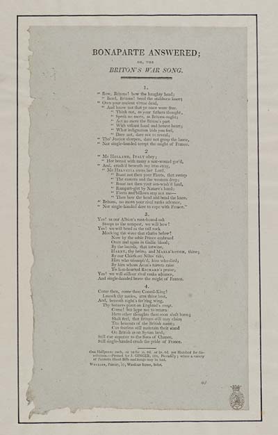 (7) Bonaparte answered; or, the Briton's war song