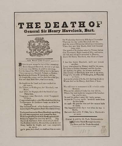 (4) Death of General Sir Henry Havelock, Bart