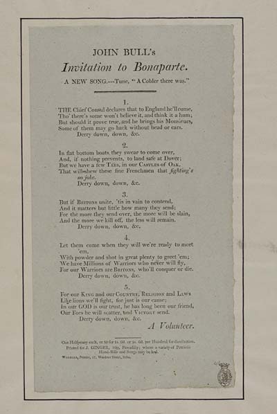 (11) John Bull's invitation to Bonaparte