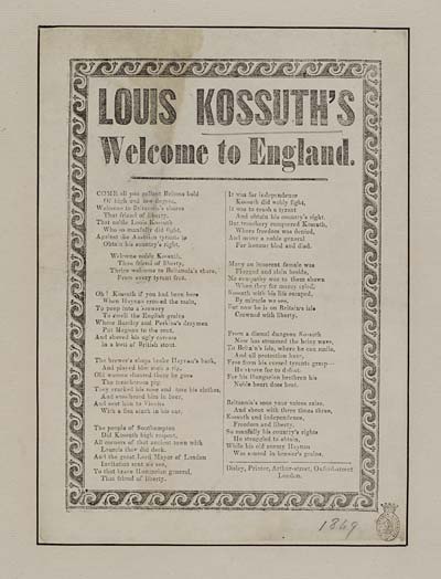 (15) Louis Kossuth's welcome to England