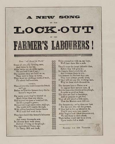 (18) New song on the lock-out of the farmer's labourers!