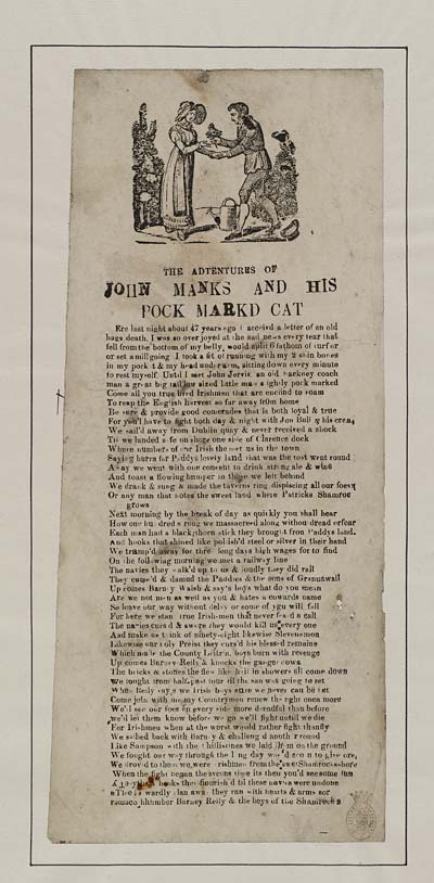 (33) Adtentures [sic] of John Manks and his pock markd [sic] cat