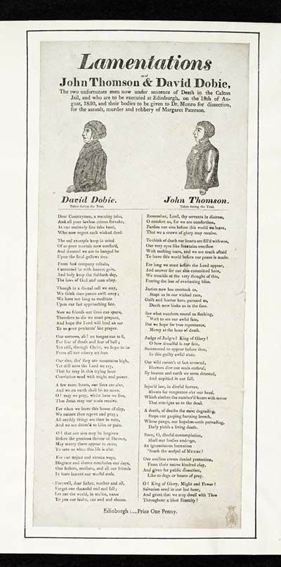 (31) Lamentations as of John Thomson & David Dobie