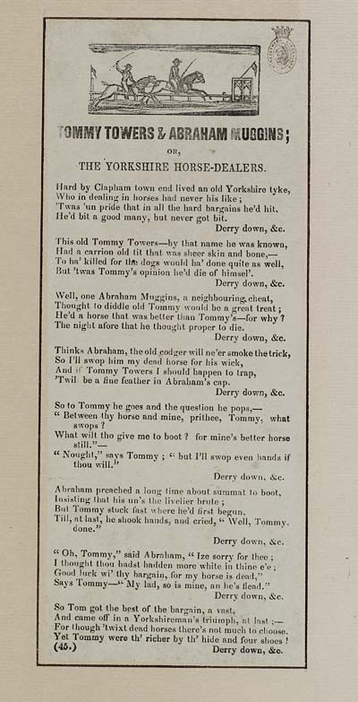 (29) Tommy Towers & Abraham Muggins; or, The Yorkshire horse-dealers