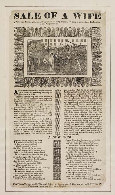 Sale Of A Wife Courtship Marriage English Ballads National Library Of Scotland