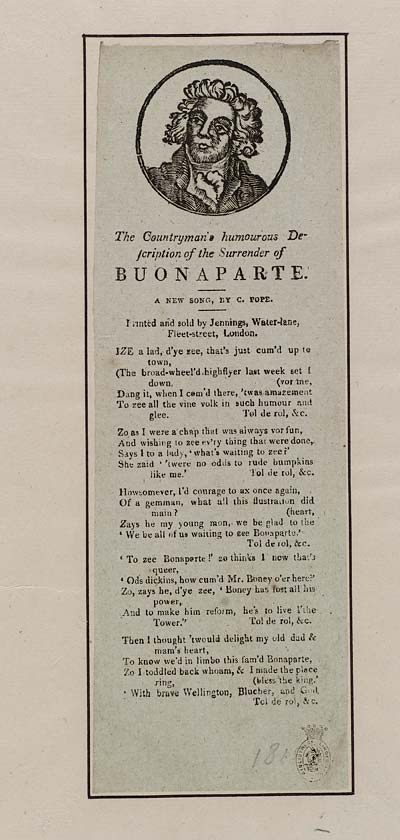 (33) Countryman's humourous description of the surrender of Buonaparte