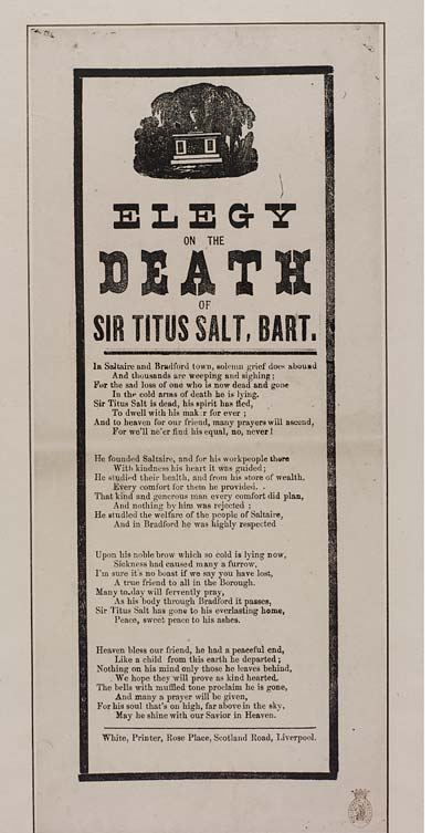 (35) Elegy on the death of Sir Titus Salt, Bart