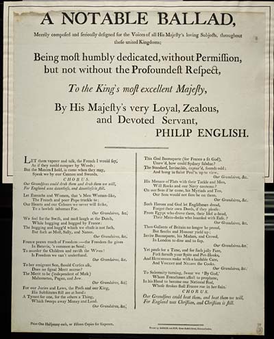 (57) Notable ballad, merrily composed and seriously designed for the voices of all His Majesty's loving subjects, throughout these united kingdoms
