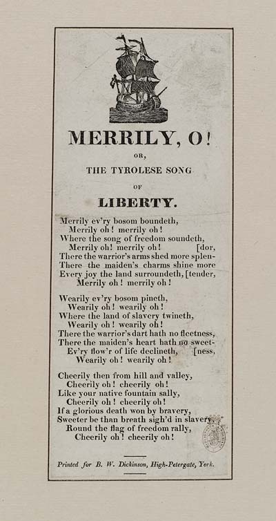 (33) Merrily, o! or, The Tyrolese song of liberty