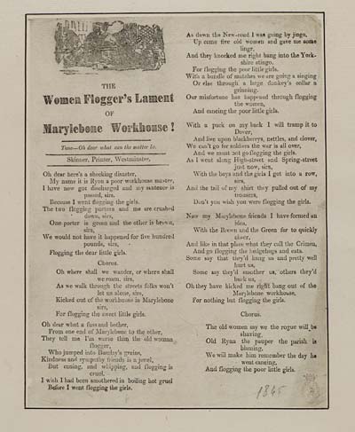 (42) Flogger's lament of Marylebone workhouse