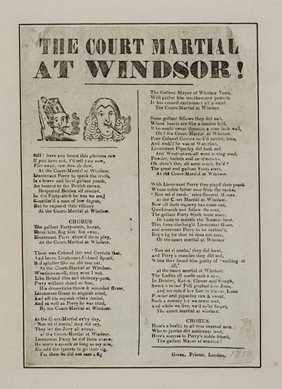 Court martial at Windsor Royalty English ballads National Library