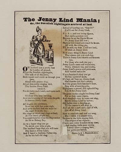 (23) Jenny Lind mania; or, The Swedish nightingale arrived at last