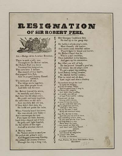 (220) Resignation of Sir Robert Peel