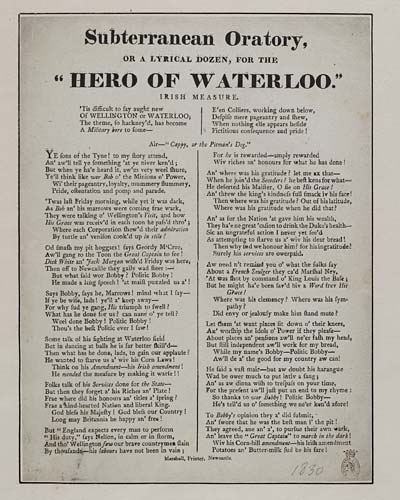 (269) Subterranean oratory, or A lyrical dozen, for the "Hero of Waterloo"