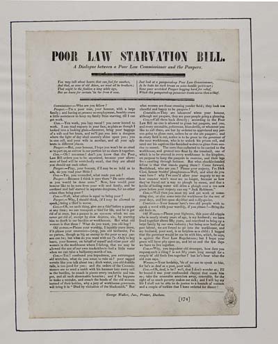 (291) Poor law starvation bill