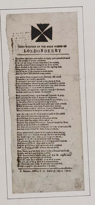 (89) Lines written on the holy mision [sic] of Londonderry