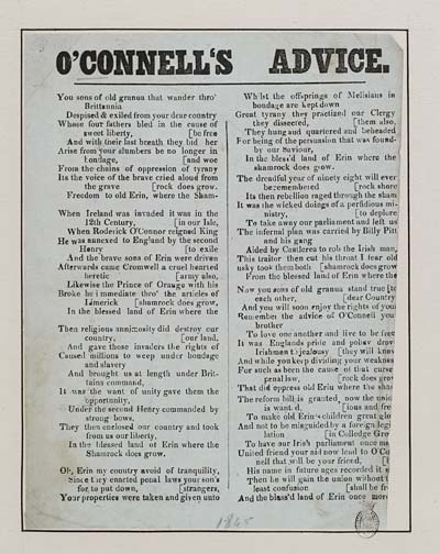 (302) O'Connell's advice