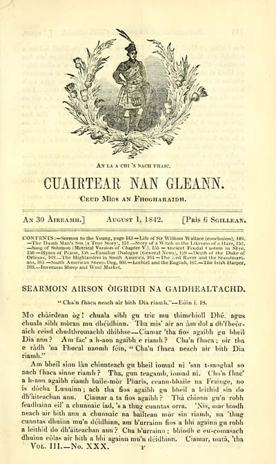 813 Blair Collection Cuairtear Nan Gleann Ao Mhaairt 1840 March 1843 Early Gaelic Book Collections National Library Of Scotland